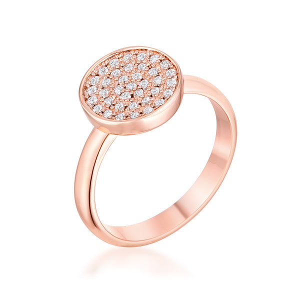 0.2ct CZ Rosegold Pave Circle Ring