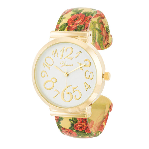 Floral Cuff Watch