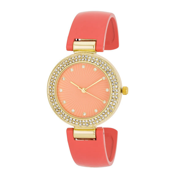 Coral Cuff Crystal Watch